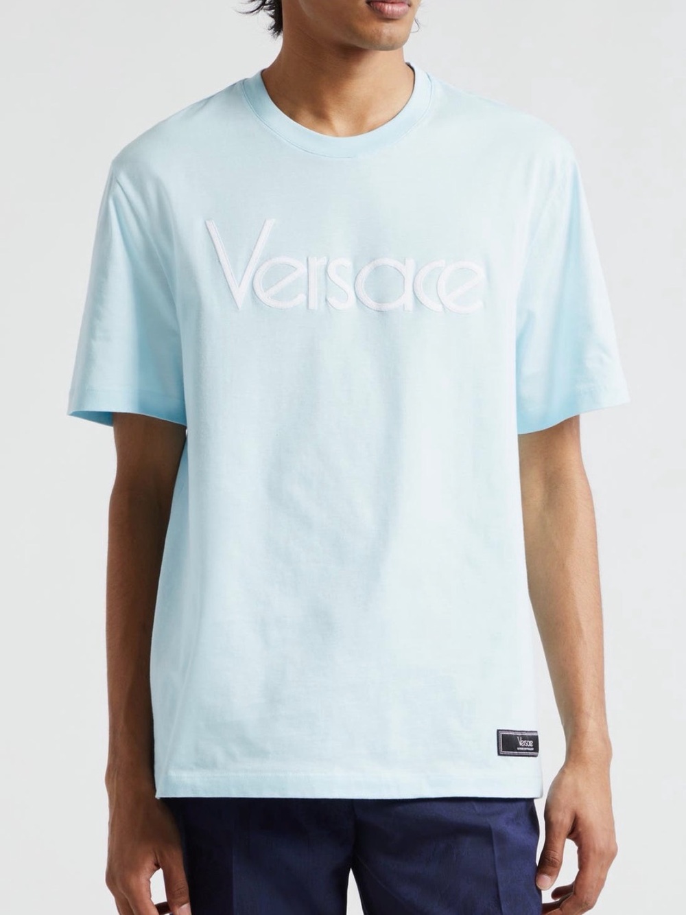Versace 1978 Re - Edition Logo Embroidered Cotton Tee Size Small